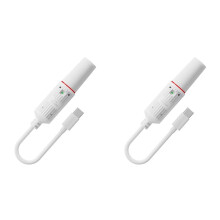 2X Type C PoE-Splitter 48V Naar 5V Stroomomvormer voor Beveiligingscamera'S, Waterdichte Stroomadapter met Snoer