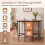 Oval Folding Dining Table with Shelves, Metal Frame, Brown 1
