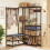Corner Coat Rack with Bench, Shoe Storage, 5 Shelves, Black 1