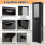 Tall Floor Storage Cabinet, 2 Doors, 1 Drawer, Black 4