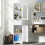 Tall Floor Storage Cabinet, 2 Doors, 1 Drawer, MDF, 67" 1