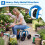Garden Trolley with Swivel Seat, Adjustable Height, Blue 4