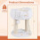 White Plush Cat Tree with Sisal Posts, 40 x 40 x 50.5 cm 8