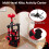 Gothic Cat Tree with Plush Perch, Scratching Posts, Black & Red 8