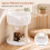 White Plush Cat Tree with Sisal Posts, 40 x 40 x 50.5 cm 4