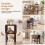 Oval Folding Dining Table with Shelves, Metal Frame, Brown 4