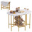 Oval Folding Table with Shelves, Metal Frame, White 4