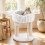White Plush Cat Tree with Sisal Posts, 40 x 40 x 50.5 cm 5