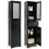 Tall Floor Storage Cabinet, 2 Doors, 1 Drawer, Black 7