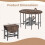 Oval Folding Dining Table with Shelves, Metal Frame, Brown 5
