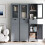 Tall Floor Storage Cabinet with Adjustable Shelves, Gray 3