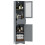 Tall Floor Storage Cabinet with Adjustable Shelves, Gray 4
