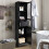 Tall Floor Storage Cabinet, 2 Doors, 1 Drawer, Black 2