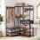 Corner Coat Rack with Bench, Shoe Storage, 5 Shelves, Black 4
