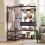 Corner Coat Rack with Bench, Shoe Storage, 5 Shelves, Black 3