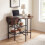 Oval Folding Dining Table with Shelves, Metal Frame, Brown 3