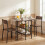 Oval Folding Dining Table with Shelves, Metal Frame, Brown 8