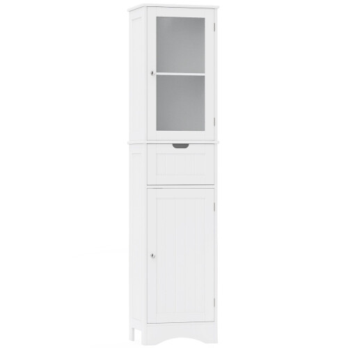 Tall Floor Storage Cabinet, 2 Doors, 1 Drawer, MDF, 67" 1