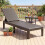 Adjustable Rattan-Look Sun Lounger, Brown, 150kg Capacity 5