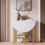 Oval Folding Table with Shelves, Metal Frame, White 7