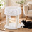 White Plush Cat Tree with Sisal Posts, 40 x 40 x 50.5 cm 6