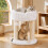 White Plush Cat Tree with Sisal Posts, 40 x 40 x 50.5 cm 7