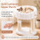White Plush Cat Tree with Sisal Posts, 40 x 40 x 50.5 cm 2