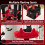Gothic Cat Tree with Plush Perch, Scratching Posts, Black & Red 7