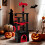 Gothic Cat Tree with Plush Perch, Scratching Posts, Black & Red 3