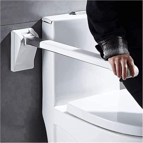 Wallmounted grab bar with armrest, foldable and dropdown toilet support rails 1
