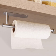 Kitchen Roll Holder Wall Without Drilling, Practical Roll Holder Kitchen Brushed Stainless Steel, Cake Roll Holder, Kitchen Roll Holder Silver 33.6CM