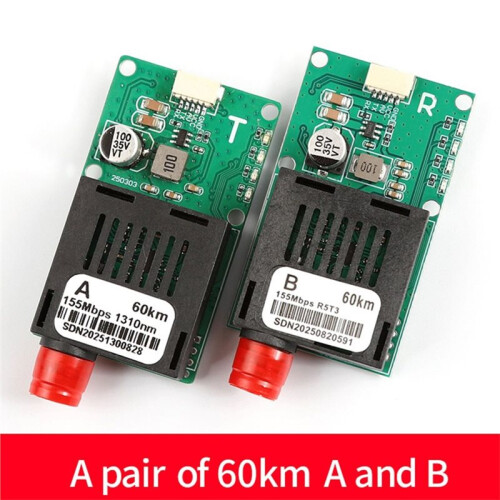 60KM TTL Optical Transceiver Module TX RX Fiber Transceiver Optical Terminal Equipment FC Interface AV/VCC/GND 1