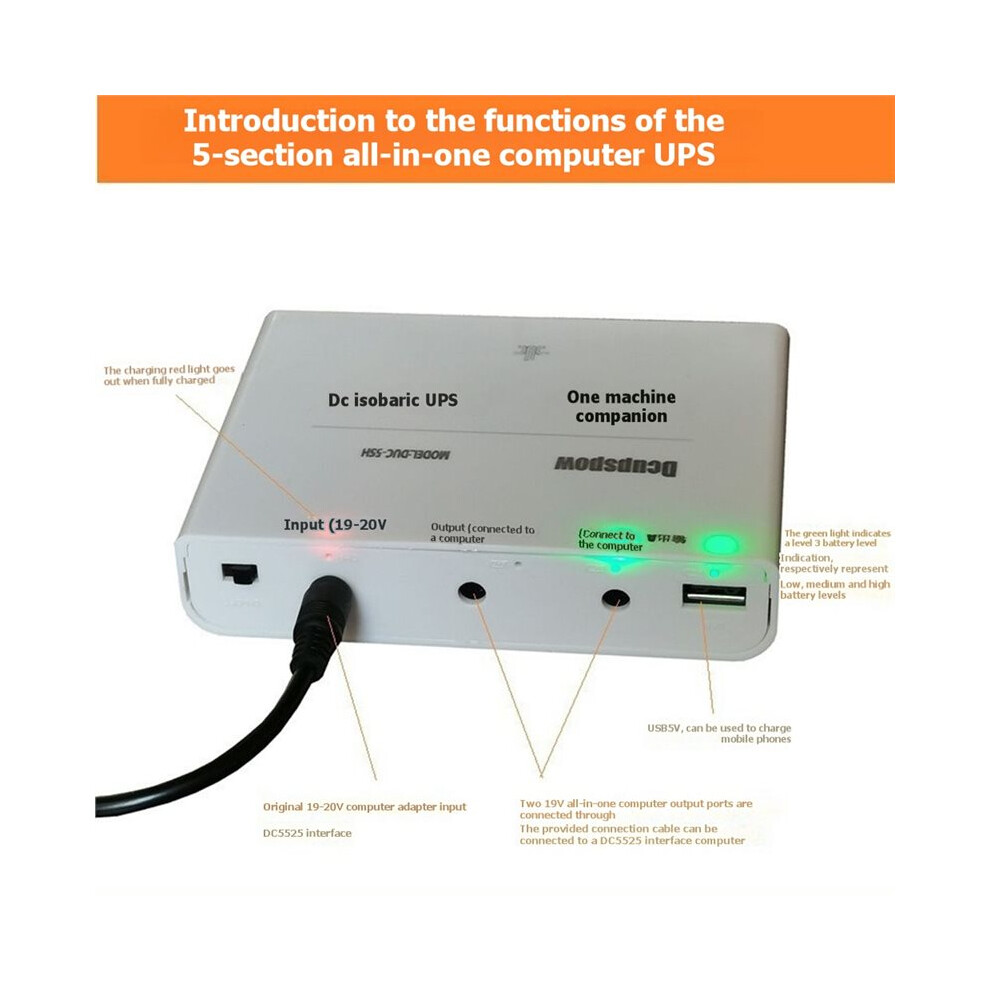 Emergency UPS Power Supply 19V/20V 5x18650 Battery Backup for AIO PC ...