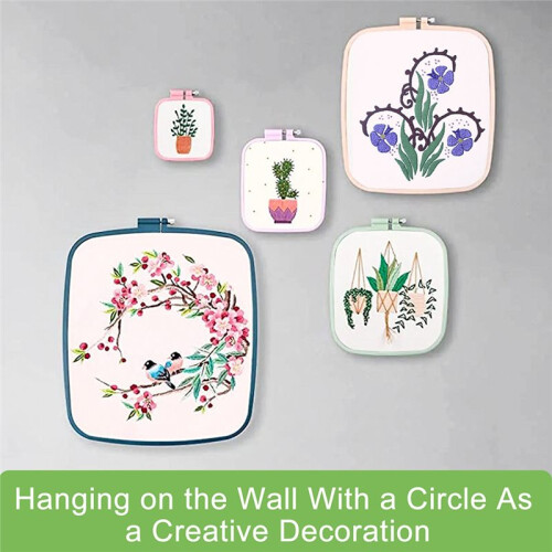 4-Pack of Square Embroidery Hoops, with Multiple Adjustable -Stitch Frames, Suitable for DIY Sewing Projects 2