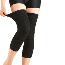 Knee Warmers, Unisex, Cashmere, Wool, Warm, Thermal Cover for Men and Women (Black, L)
