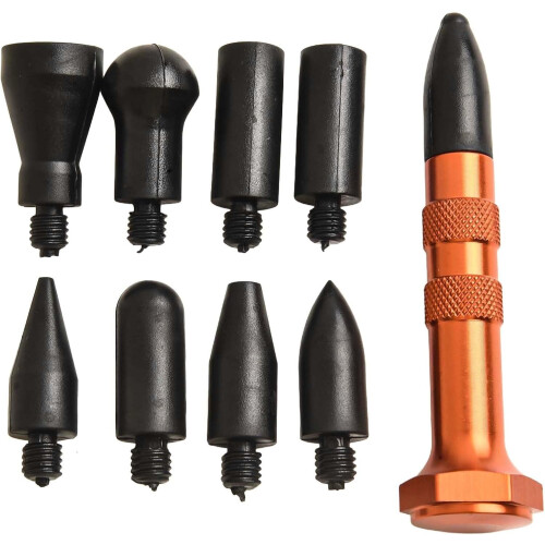 Auto Body Dent  Hammer Kit with 9 interchangeable heads for efficient paintless repairs. 2