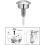 WC button, dual flush, toilet cistern, pushbutton installation, replacement (silver), silvercolored 3