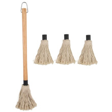 Bbq sauce mop and oil brush set – reusable barbecue mop for applying and cleaning of sauce handle for gripping close