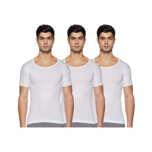 Rupa Jon Men's Modern Regular Fit Plain Vest (RJNJNVSNRS3P02080_White_80 CM)