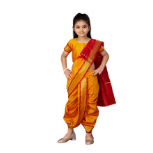Aarika Mδdchen Ethno-Kleidung Gelber Shree Nav Seidensari (4-9 Jahre)