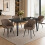 (Set of 5)Dining Table and Chairs Set, Rectangular Wooden Table with 4 Armchairs 1