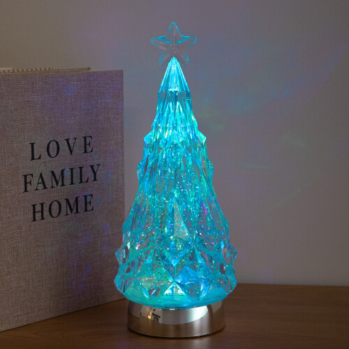Premier 28cm Dual Powered Christmas Tree Water Spinner with Colour Changing LEDs 1