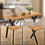 (Wild Oak Table) Dining Table, Wooden Rectangular Kitchen Table with Sturdy Metal Legs 5