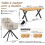 (Set of 5)Dining Table and Chairs Set, Rectangular Wooden Table with 4 Beige Armchairs 3