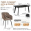 (Set of 5)Dining Table and Chairs Set, Rectangular Wooden Table with 4 Armchairs 2
