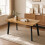 (Wild Oak Table) Dining Table, Wooden Rectangular Kitchen Table with Sturdy Metal Legs 1
