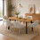 (Set of 7)Dining Table and Chairs Set Rectangular Wooden Table with 6 Upholstered Armchairs 1