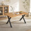 (Wild Oak) Dining Table, Wooden Rectangular Kitchen Table with Sturdy Metal Legs 1