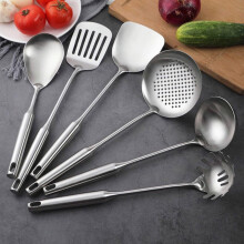 304 Stainless Steel Kitchen Utensil Set, 6Piece Dishwasher Safe Round Handle