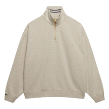 (14, Pumice Marl) Superdry Womens Monogram Half-Zip Sweatshirt